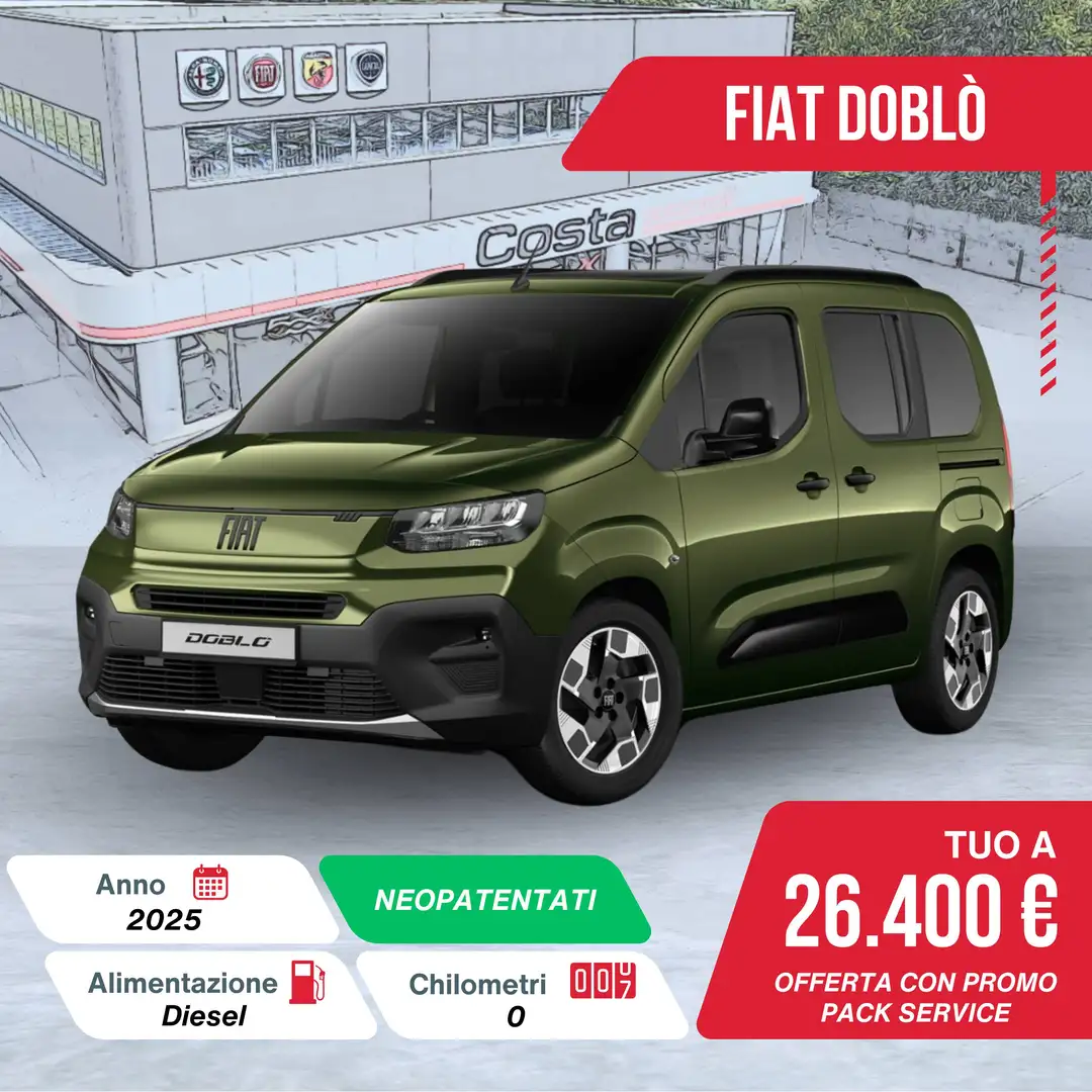 Fiat Doblo Doblò 1.5 BlueHdi 130 CV AT8 PC Verde - 1
