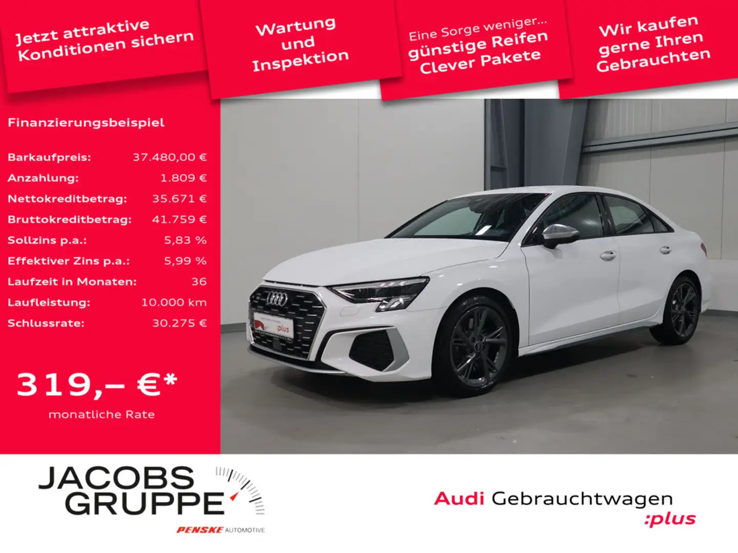 Audi S3 Limousine 2.0 TFSI quattro LED*PDC * Weiß - 1
