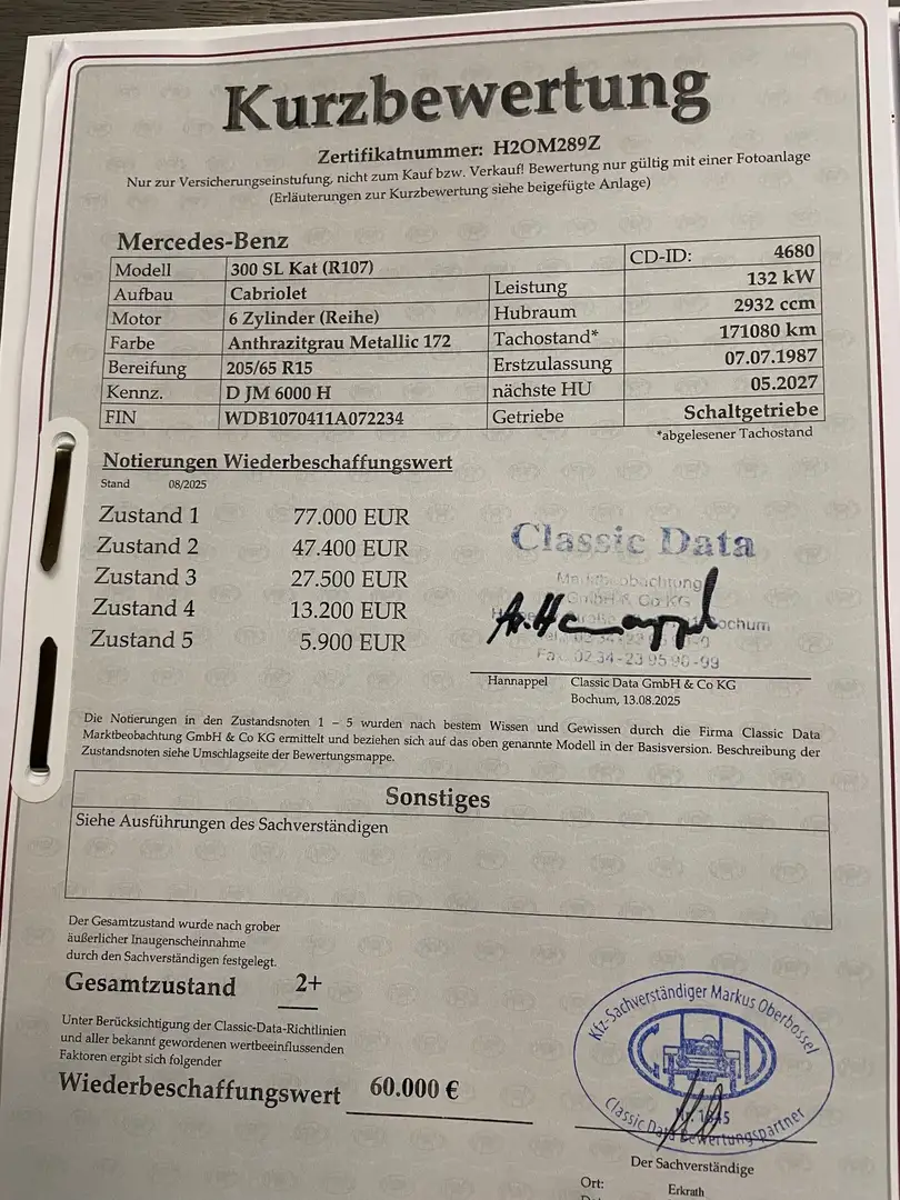 Mercedes-Benz SL 300 SL-Klasse  R 107 Сірий - 2