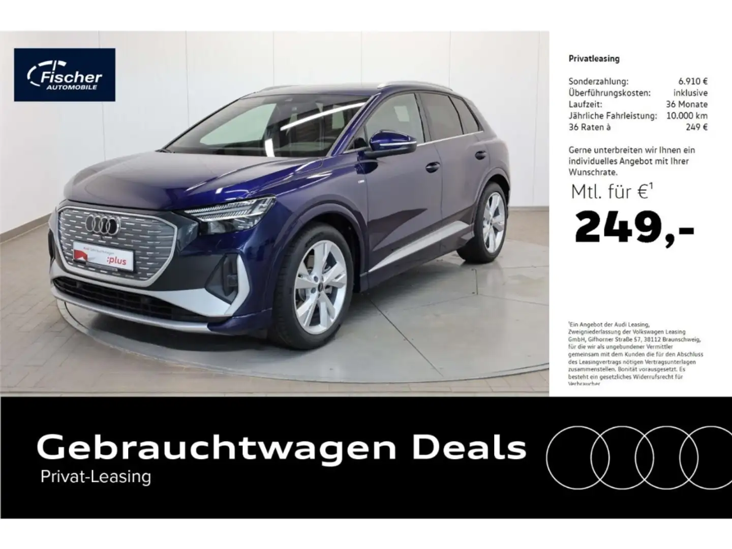 Audi Q4 e-tron 45 S line AHK/Wärmepumpe/Matrix/20'' Bleu - 1