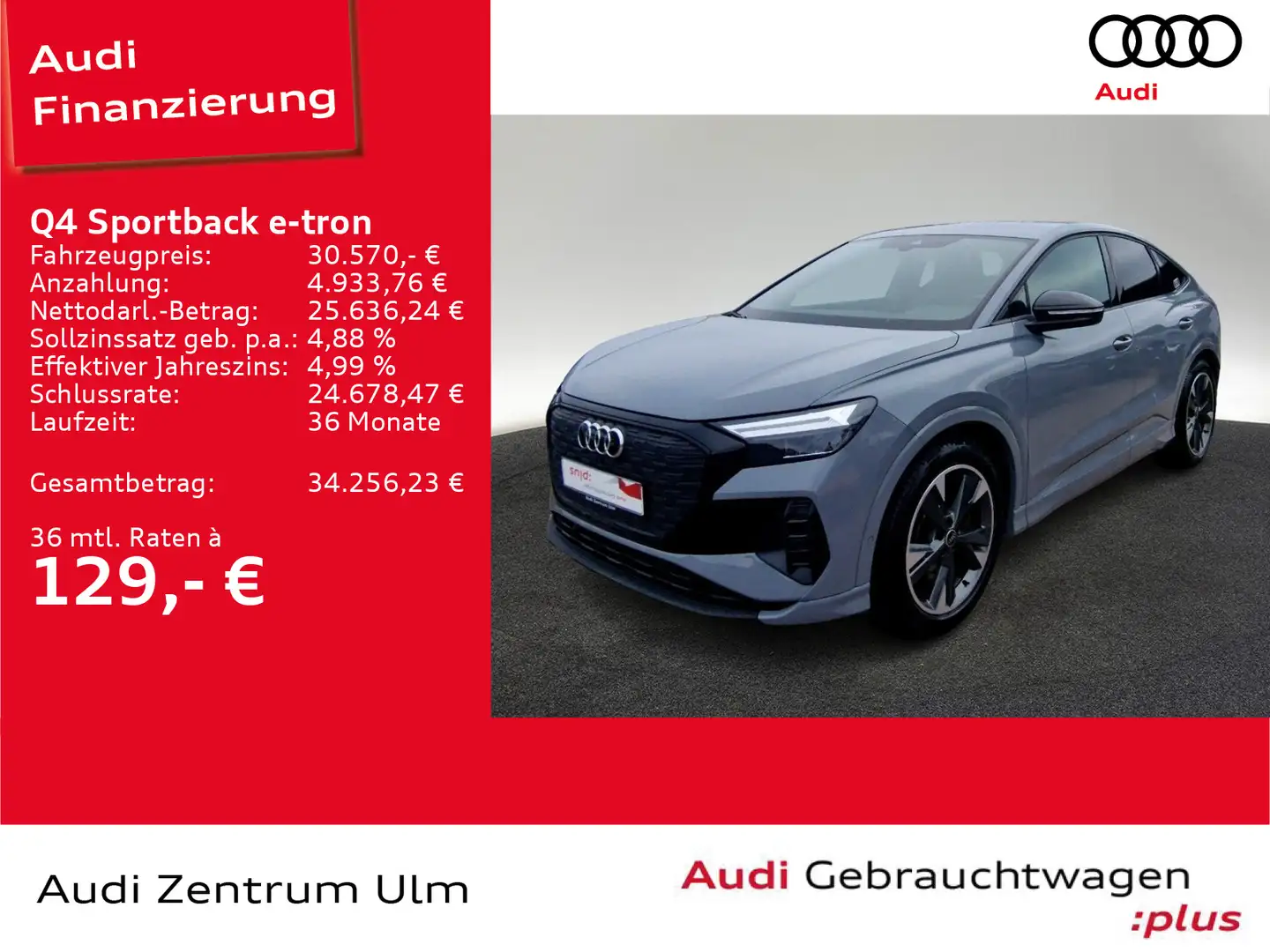 Audi Q4 e-tron 40 S line SONOS LED NAV+ KAM Grigio - 1