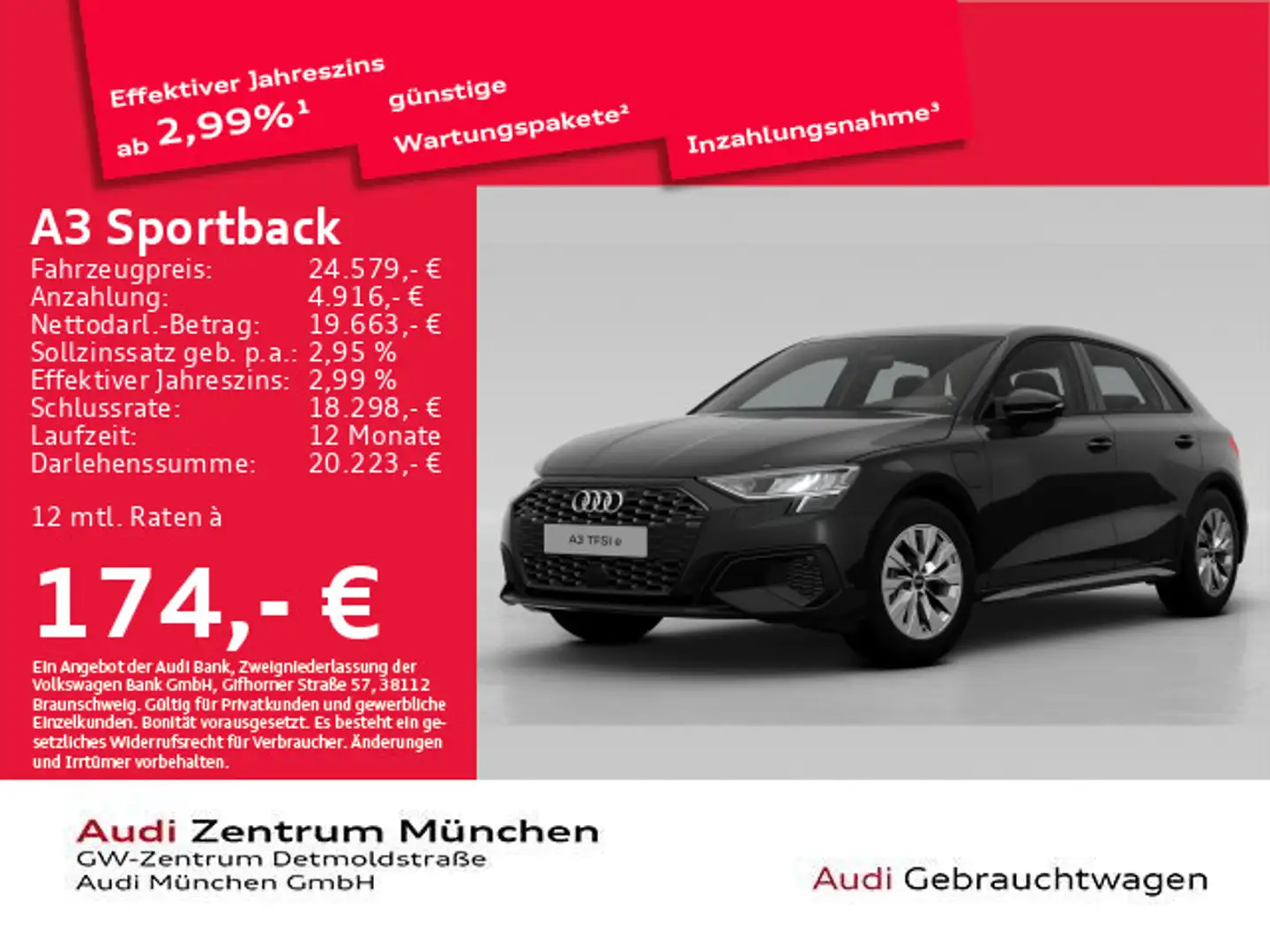 Audi A3 40 TFSI e S tronic Navi+/Virtual+ Noir - 1