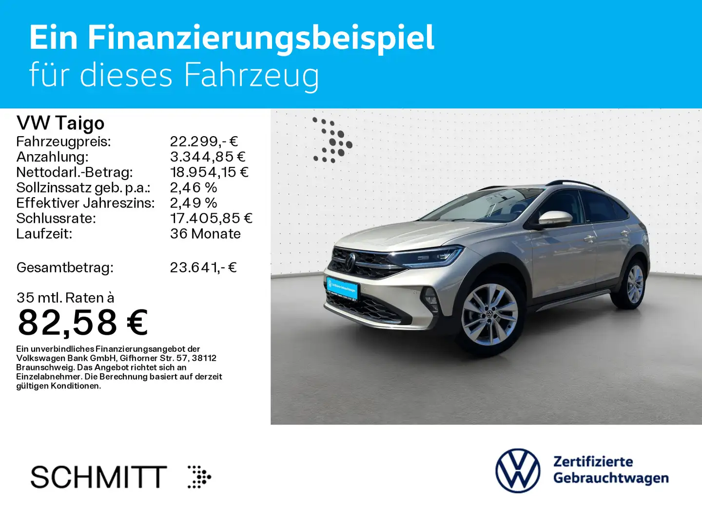 Volkswagen Taigo 1.0 TSI MOVE*IQ.LIGHT*AHK*PDC*SHZ*NAVI*KLI Silber - 2