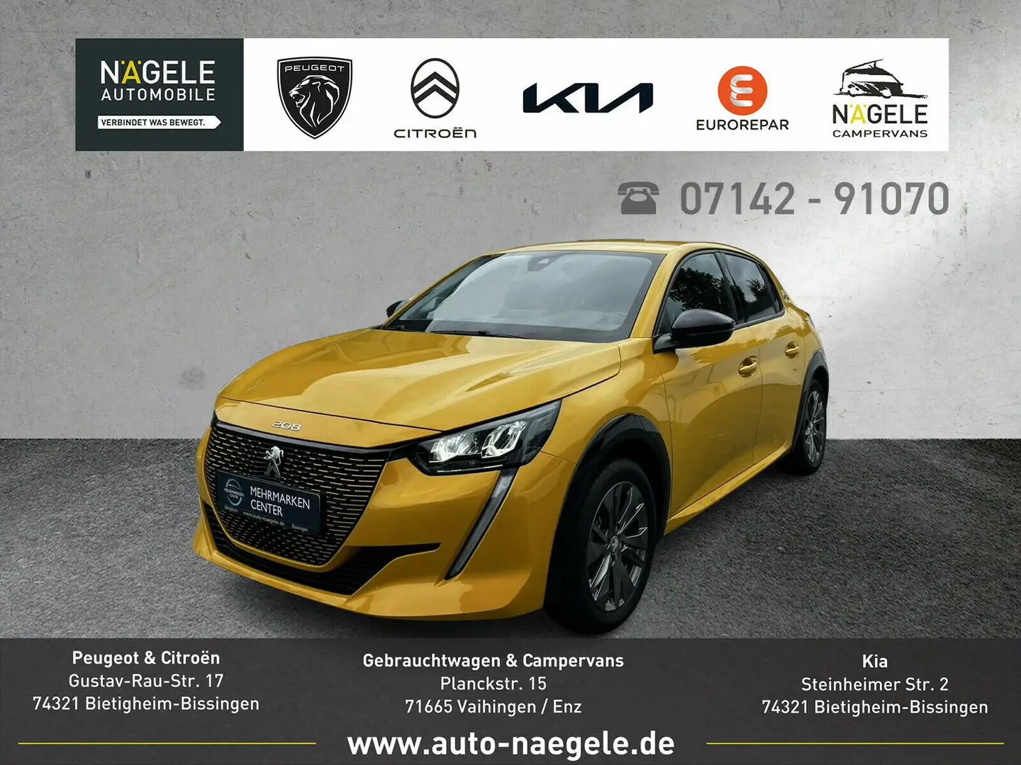 Peugeot 208 e208 Allure-Pack | 11KW | RFK | SHZ | KLIMA Gelb - 1
