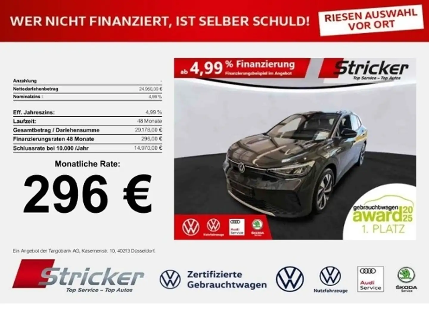 Volkswagen ID.4 1st 150/77 296,-ohne Anzahlung AHK ACC Kamera Gris - 1
