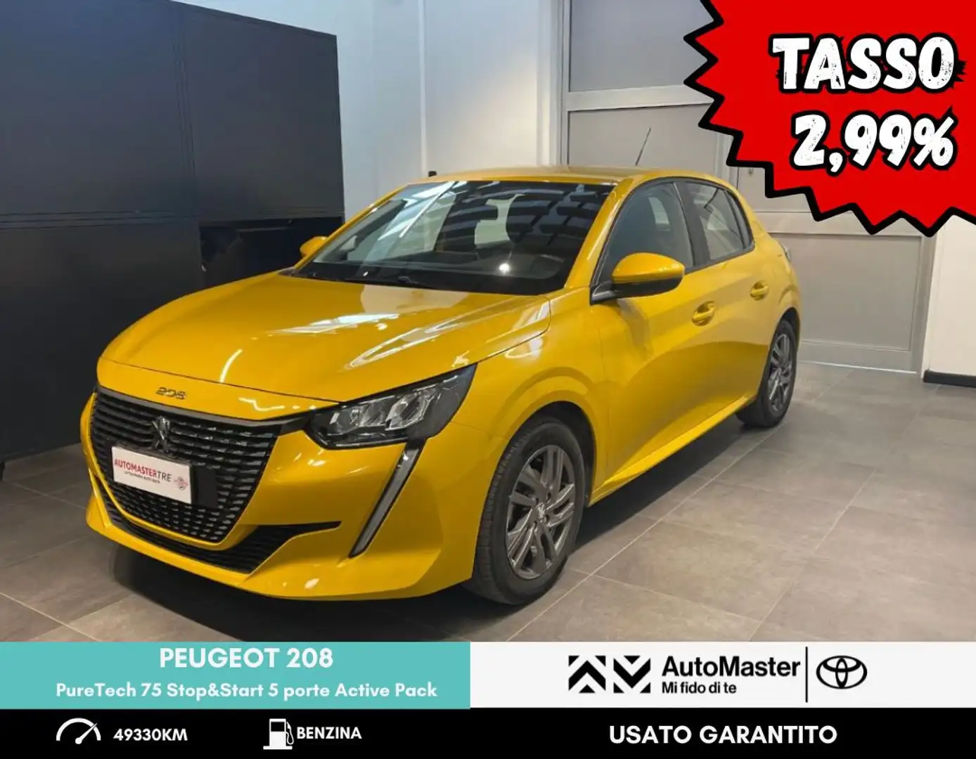 Peugeot 208 PureTech 75 Stop&Start 5 porte Active Pack Jaune - 1