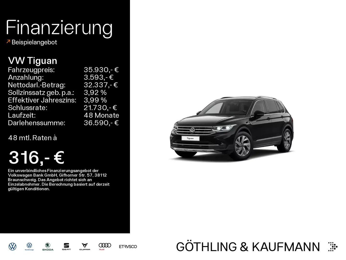 Volkswagen Tiguan Elegance 1.5 TSI 110kW*DSG*AHK*NAVI*ASG*I Negro - 1