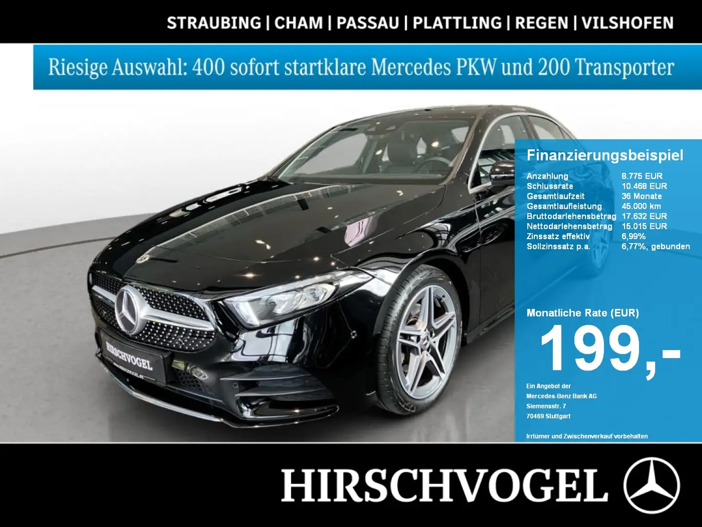 Mercedes-Benz A 200 Limo AMG-Line+MBUX+Navi-Plus+LED+PDC+SHZ Schwarz - 1