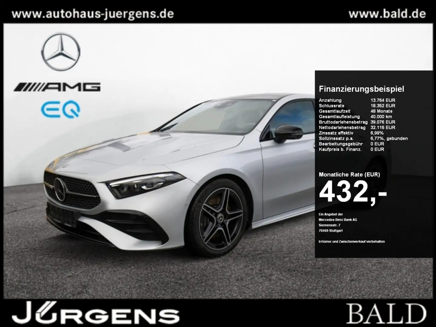 Mercedes-Benz A 250 4M Limo AMG-Sport/ILS/360/Pano/HUD/Night srebrna - 1