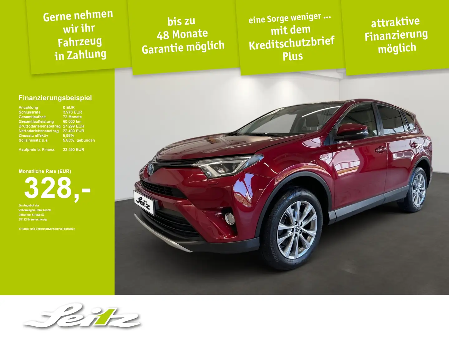 Toyota RAV 4 2.5 Hybrid 4x4 Team D *LED*KAMERA*SITZH* Rouge - 1