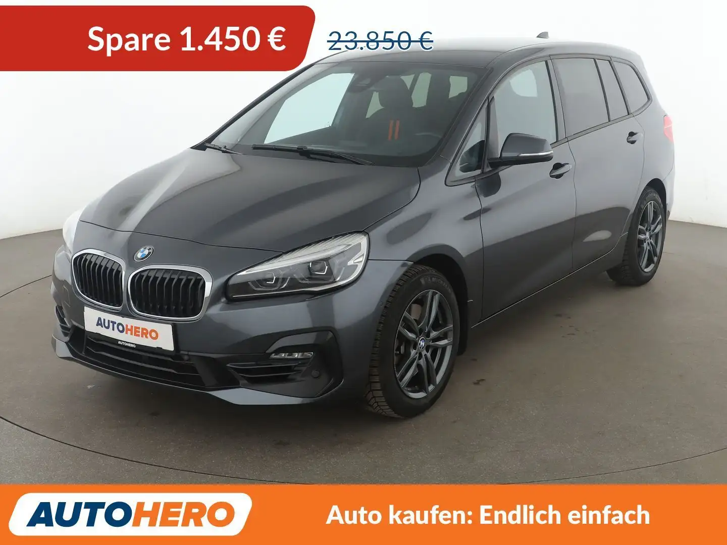 BMW 220 220i Gran Tourer Sport Line Aut.*TEMPO*LED*PDC*SHZ Grau - 1