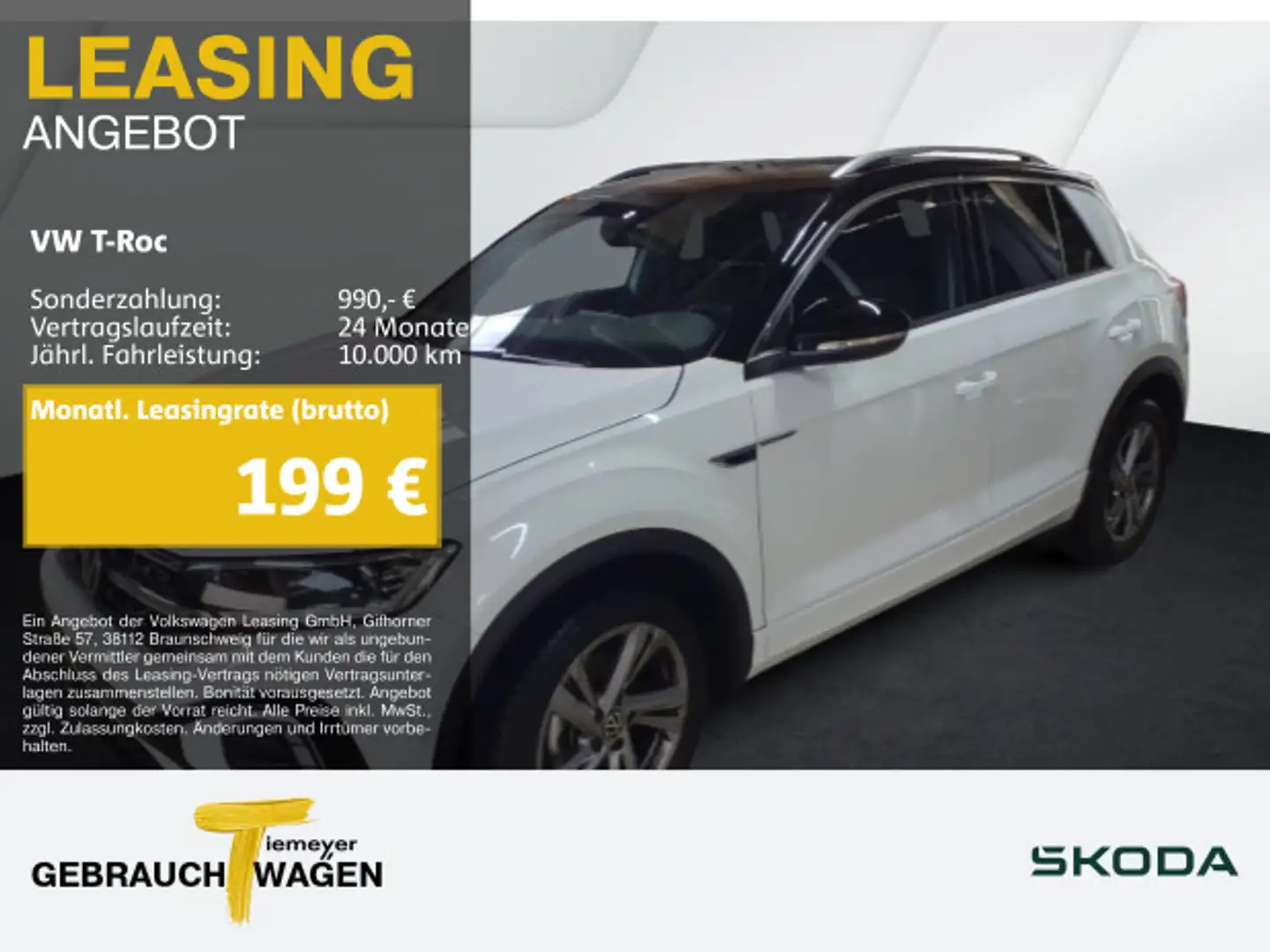 Volkswagen T-Roc 1.5 TSI DSG R-LINE AHK KAMERA NAVI PRIVACY Weiß - 1