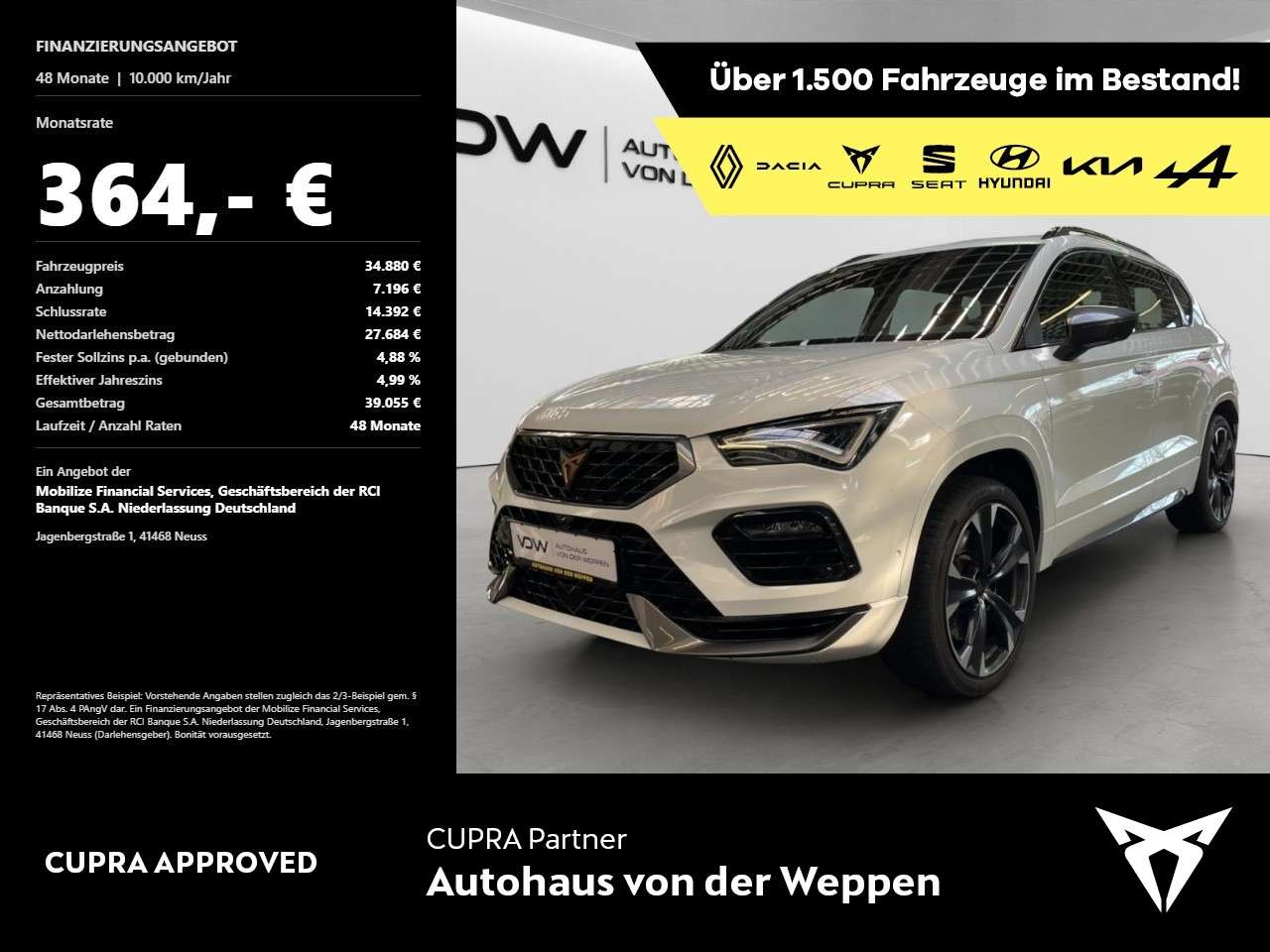 Cupra Ateca — Cupra Ateca VZ 4Drive 2.0 TSI ACC, Travel, TopView Klima Navi