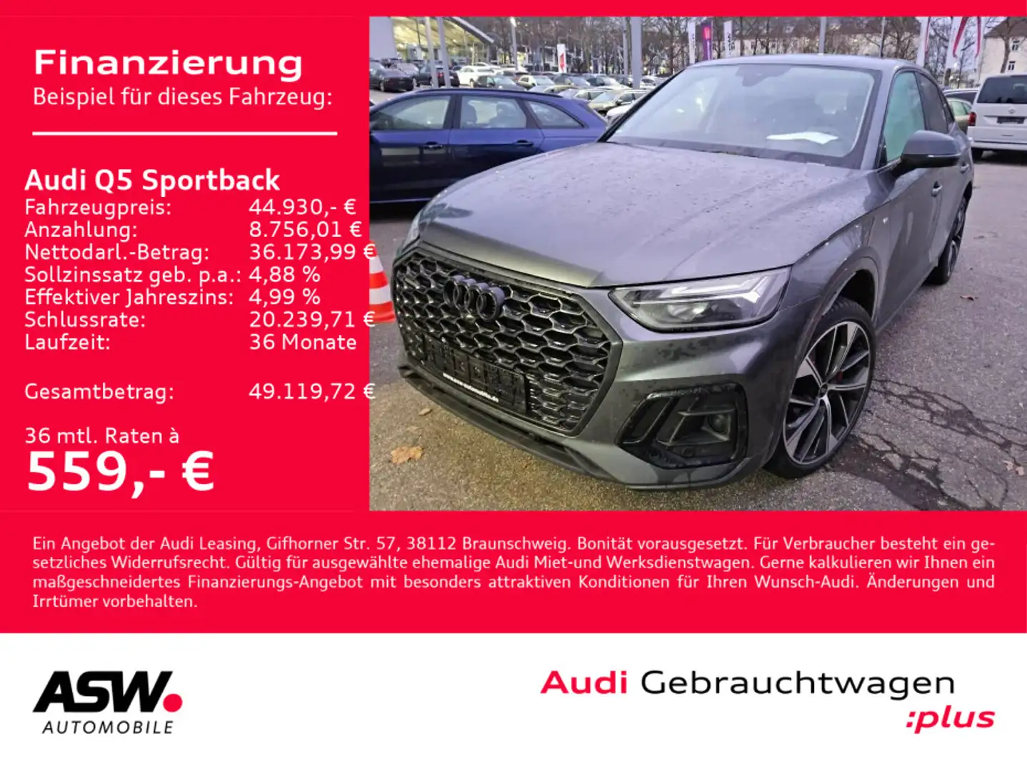 Audi Q5 Sportback S line 50TFSI e quattro NAVI LED VC Grau - 1