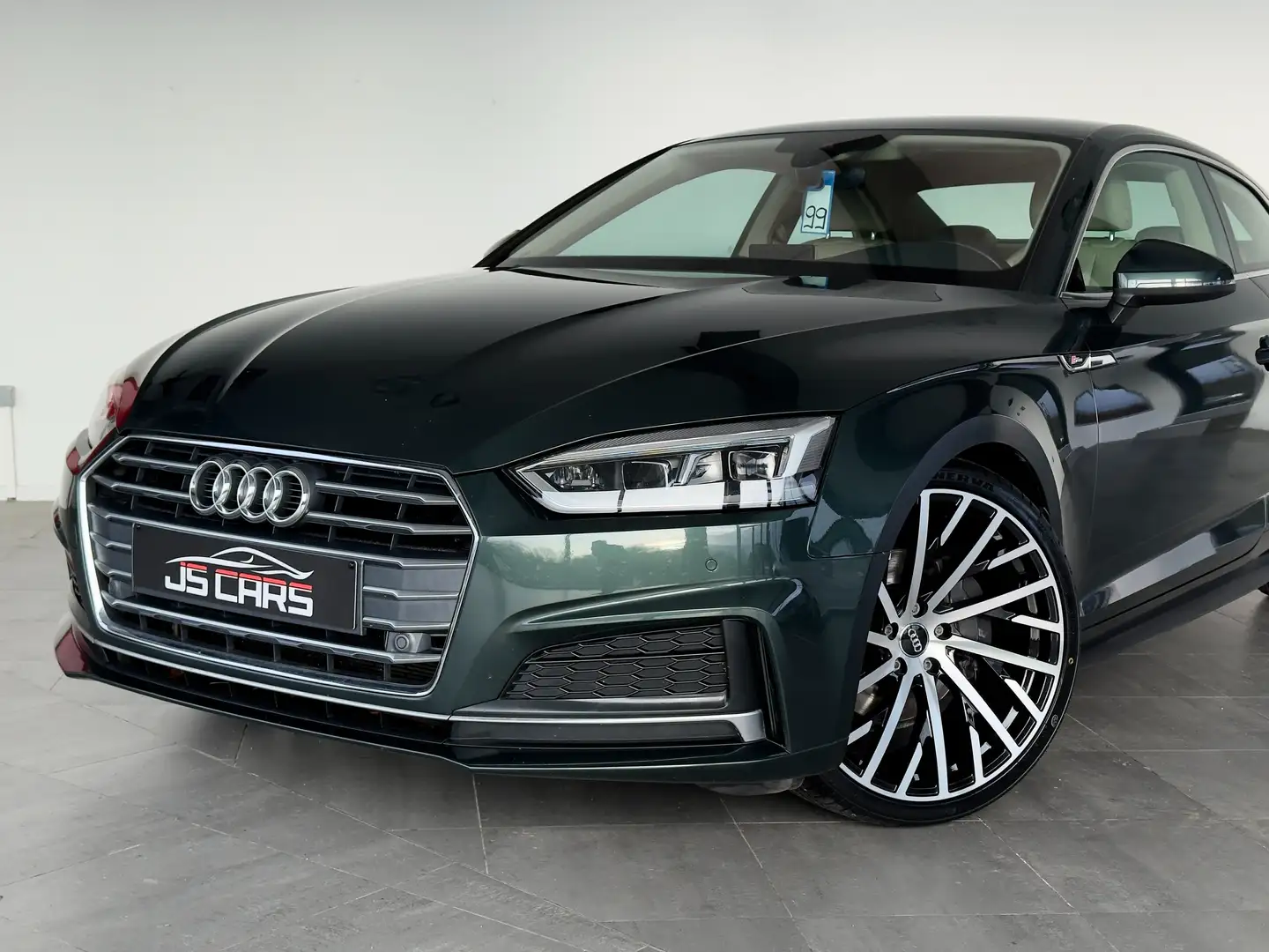 Audi A5 Coupé 2.0TDi S-LINE-GPS-CUIR-JANTES20-PDC Vert - 2