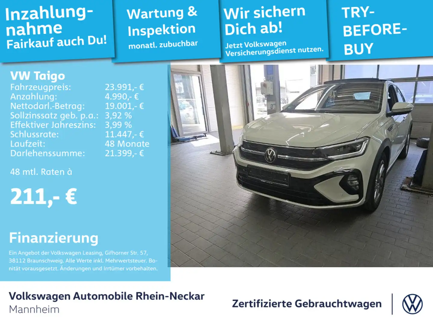 Volkswagen Taigo 1.5 TSI R-Line DSG Navi Pano Kamera uvm Grau - 1