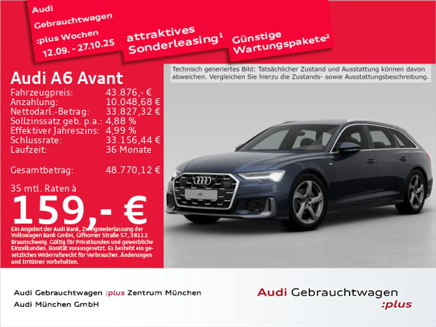 Audi A6 40 TDI S tronic S line HD-Matrix/StdHzg Blau - 1