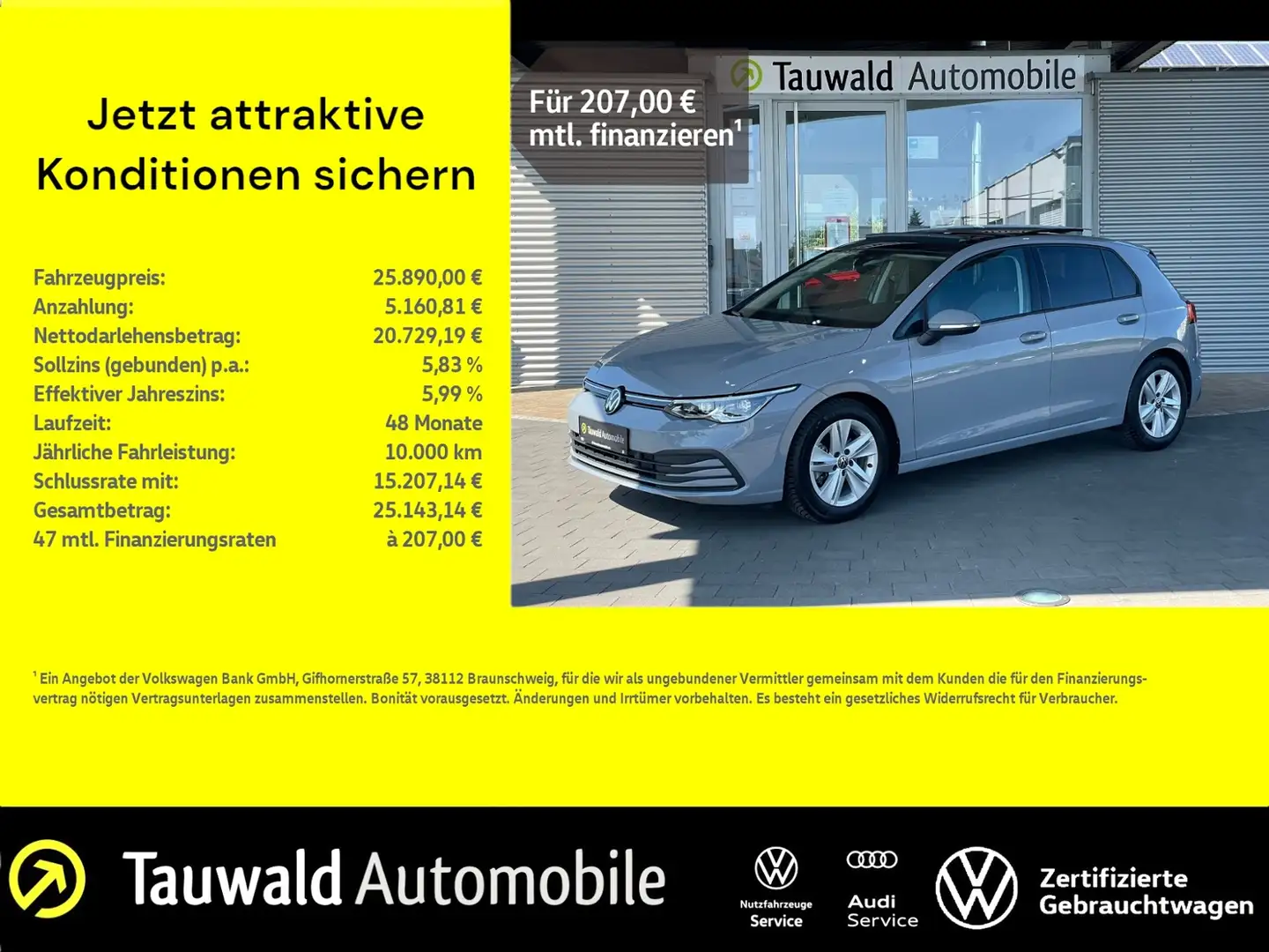 Volkswagen Golf VIII 1.5 TSI Life PANO/ACC/MATRIX/SHZ/GJR Gris - 1