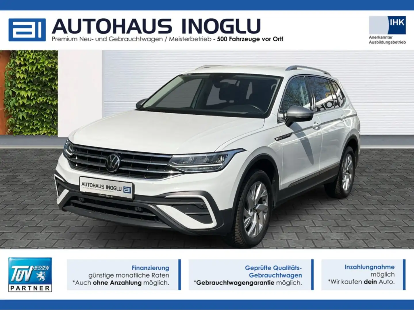 Volkswagen Tiguan Allspace 1.5 TSI Life DSG 7-Si-Navi+AHK+Lenk SHZ+LED+ Weiß - 1