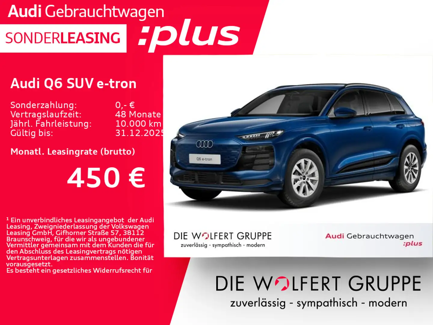 Audi Q6 e-tron **0,25%**WINTERRÄDER*ACC*360°*PANO Blau - 1