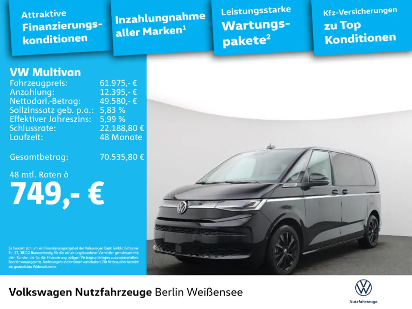Volkswagen T7 Multivan T7 Multivan 1.5 TSI eHybrid Style*4M*AREA*AHK*AS Schwarz - 2