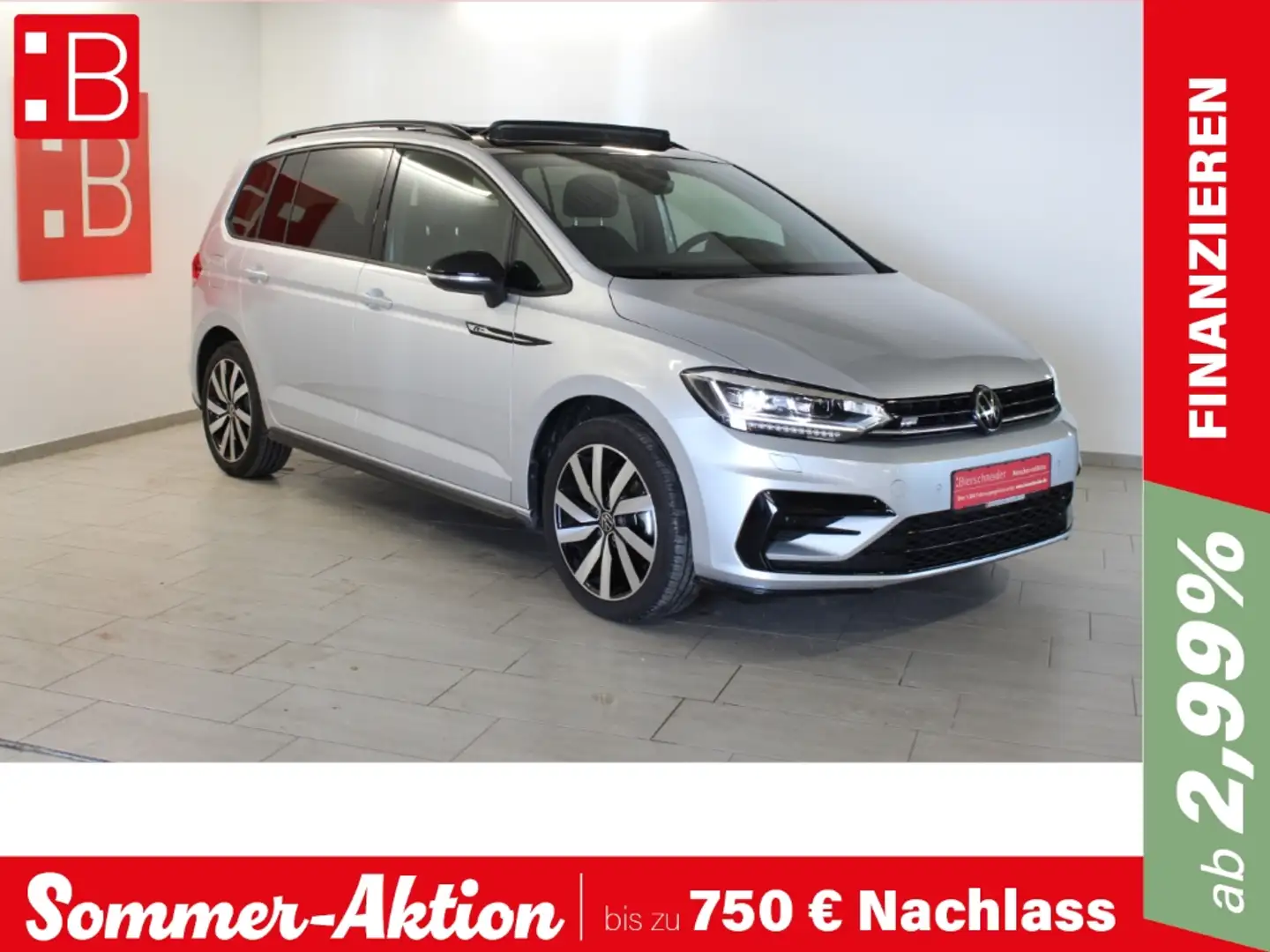 Volkswagen Touran 1.5 TSI DSG 2x R-Line Black Style 18 AHK PANO 7-SI Silver - 1