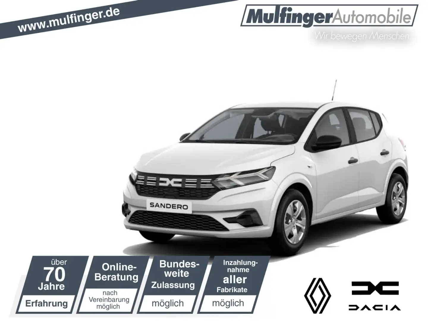 Dacia Sandero SCe 65 Essential WKR Kostenlos LED Bianco - 1