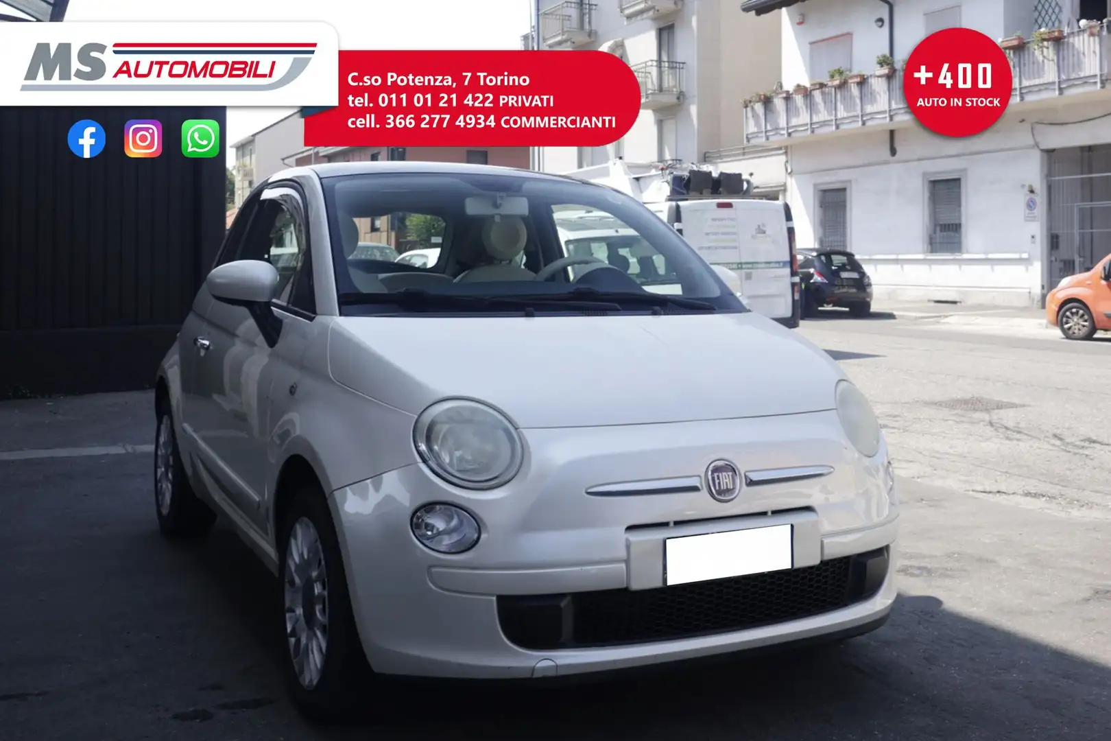 Fiat 500 FIAT 500 1.2 Lounge 51KW ANNO 2008 Bianco - 1