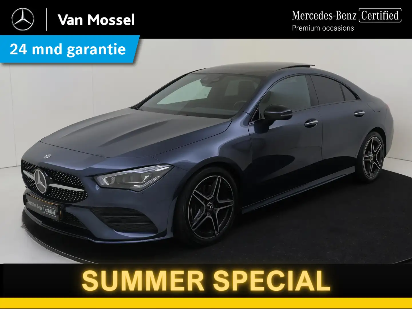 Mercedes-Benz CLA 200 Business Solution AMG Panorama Dak / Memory / Nigh Blauw - 1