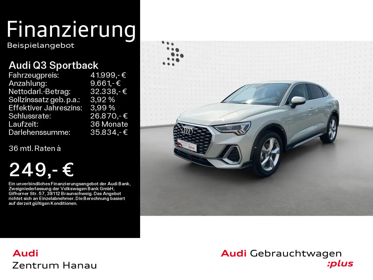 Audi Q3 35 TFSI S-LINE AHK*NAVI*LED*19ZOLL Silber - 1