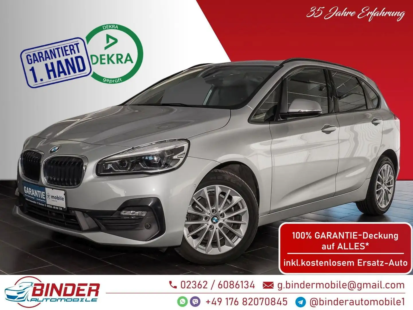 BMW 220 d Sport Line Active Tourer*1J GARANTIE*TOP* Silber - 1