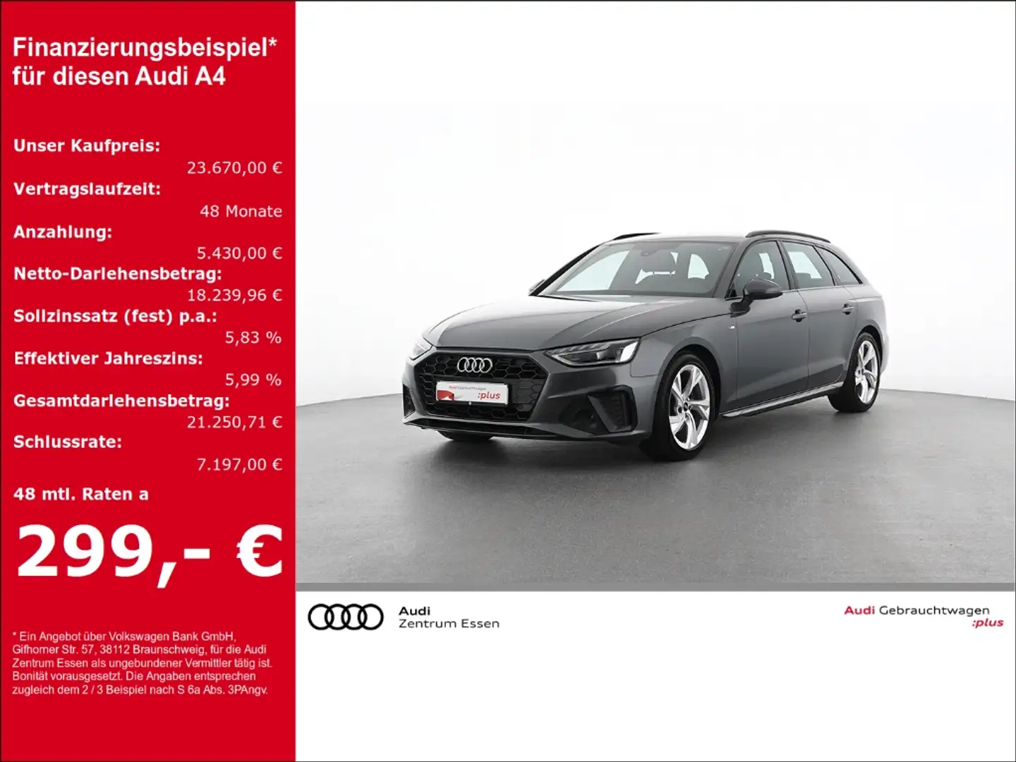 Audi A4 Avant 30 TDI S-LINE S-TRONIC NAV PLUS SHZ   MUFU Grigio - 1