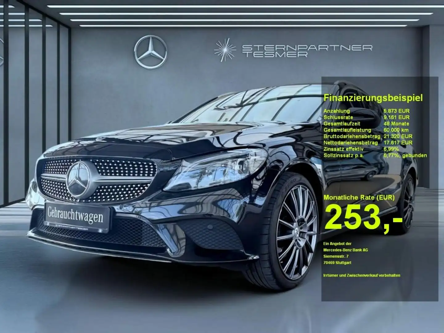 Mercedes-Benz C 300 T AVANTGARDE, Spur-P, MULTIB., AppleCarP. Zwart - 1