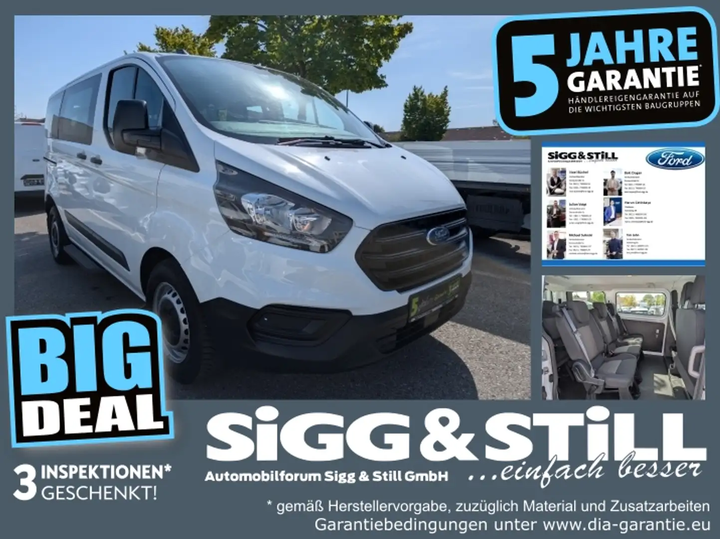 Ford Transit Custom Kombi 2.0 TDCi 320 L1 9-SITZE*KLIMA Blanc - 1