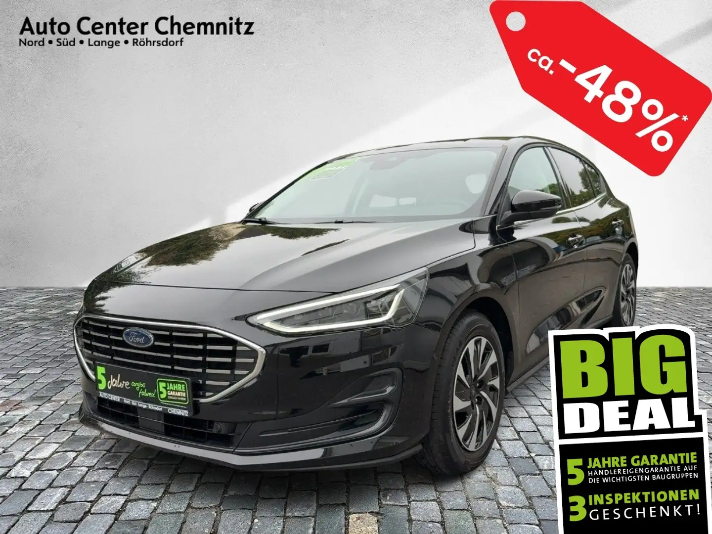 Ford Focus 1.5 EcoBoost Titanium X LED/Navi/Kamera/SHZ Zwart - 1