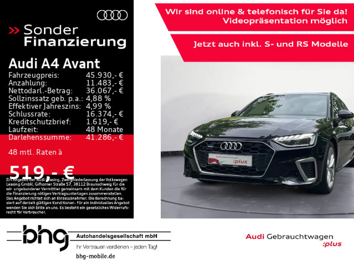 Audi A4 40 TDI quattro S-line LED/AHK/Kamera/Na Noir - 1