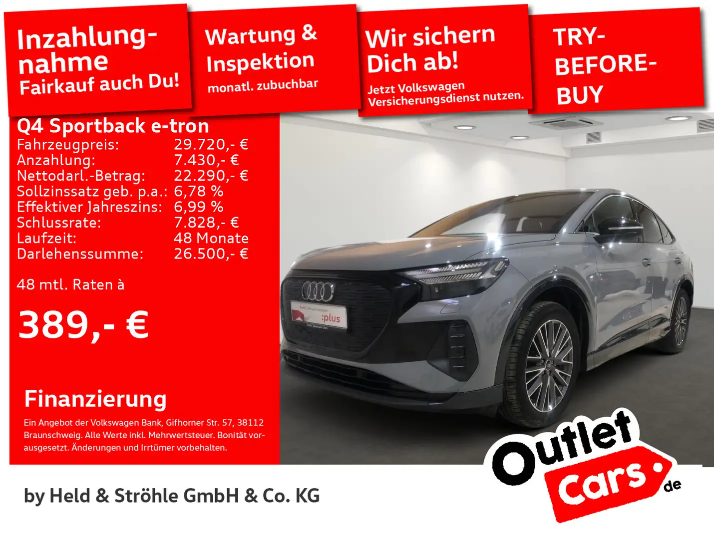 Audi Q4 e-tron Q4 Sportback 40 e-tron R-KAM E-KLAPPE NAV MATRIX Grau - 1