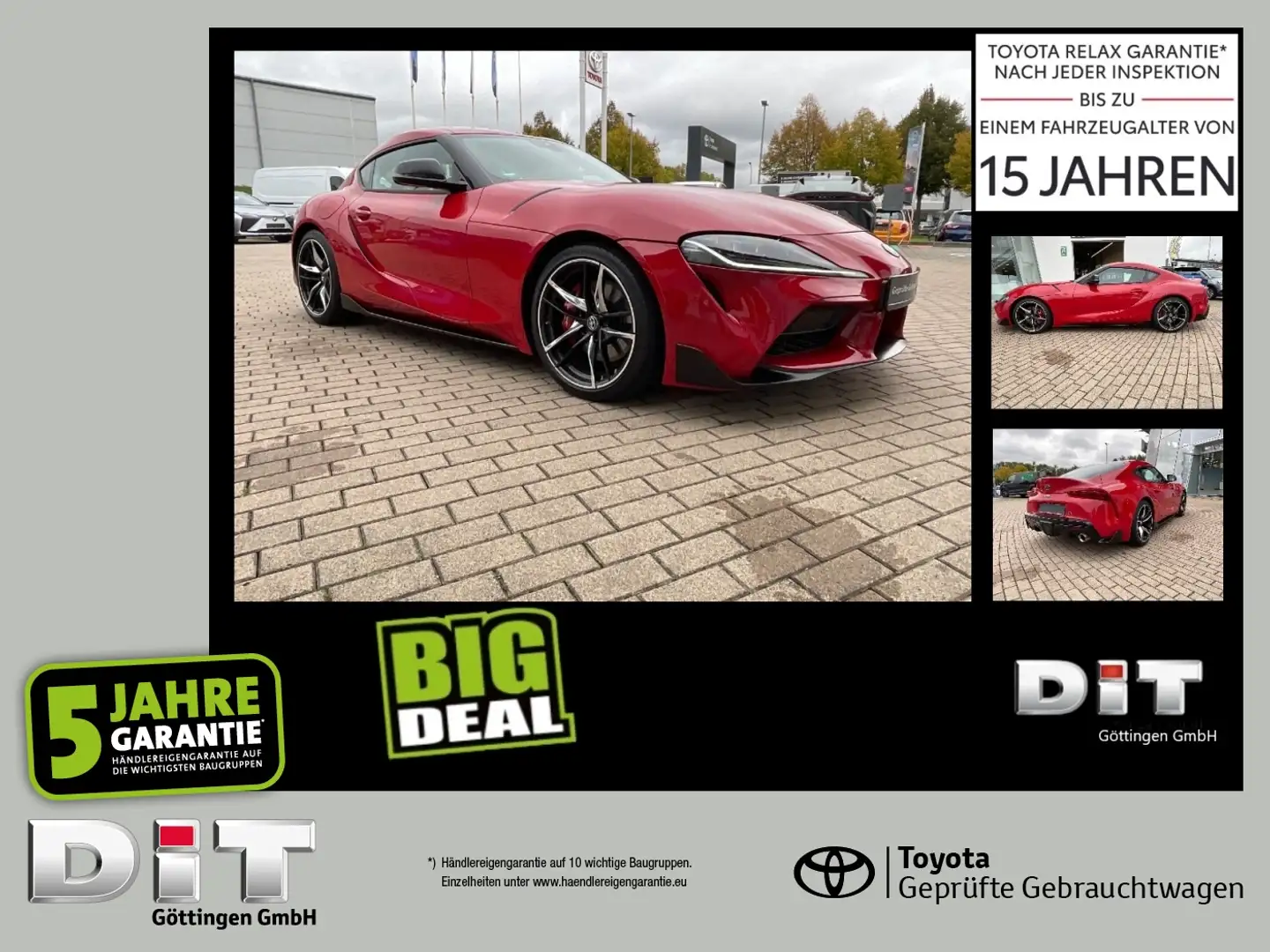 Toyota Supra GR 3.0 Legend ACC+LED+Navi+SHZ+2xKlima+LM Rot - 1