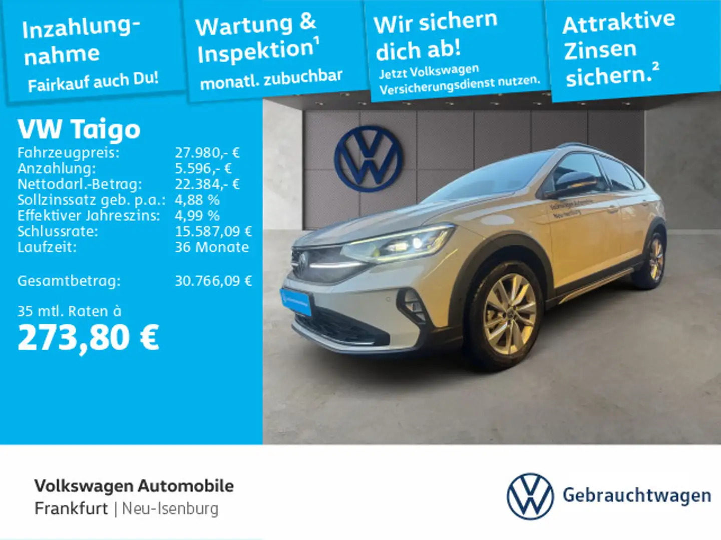 Volkswagen Taigo Life 1,0 l TSI OPF 85 kW (116 PS) 7-Gang-D Grau - 1