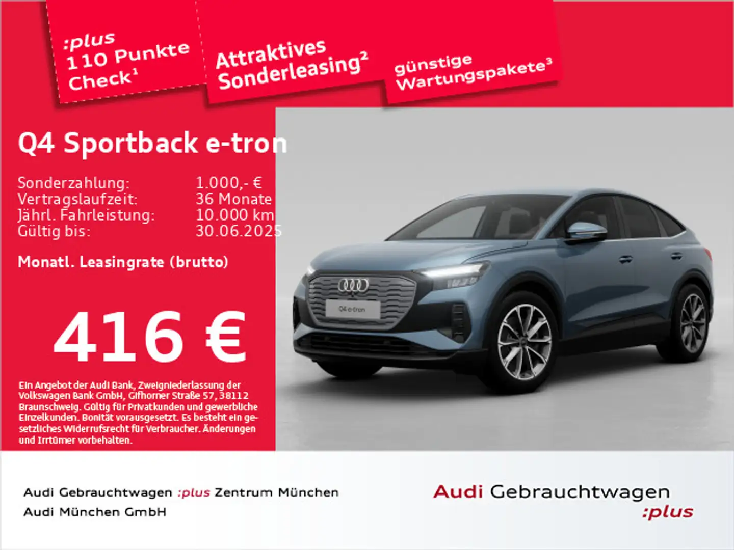 Audi Q4 e-tron 45 S line AHK/Wärmep./ACC/Ka Blau - 1