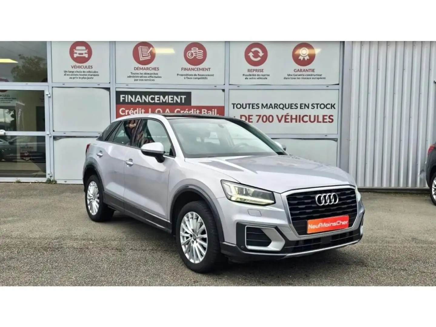 Audi Q2 Design 30 TDI S-tronic + Toit Ouvrant + Full LED + Hayon Elec + Cuir + Sieges AV Chauff Argent - 1