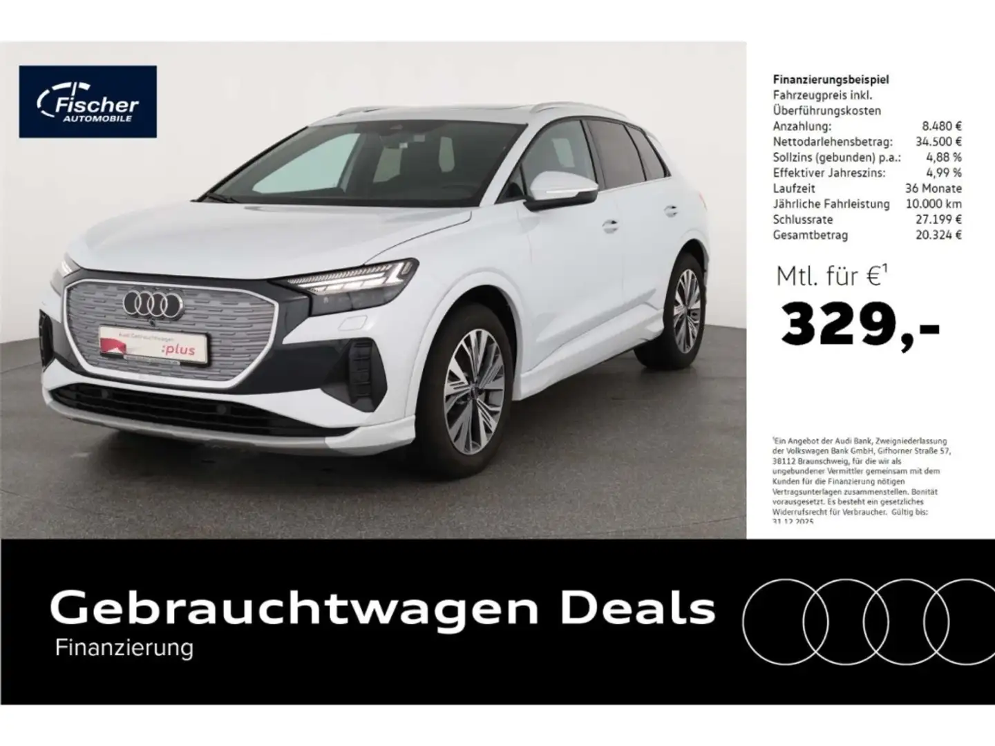 Audi Q4 e-tron 50 quattro LP: 75.618,- /Pano/Matrix LED/Ambiente- Weiß - 1