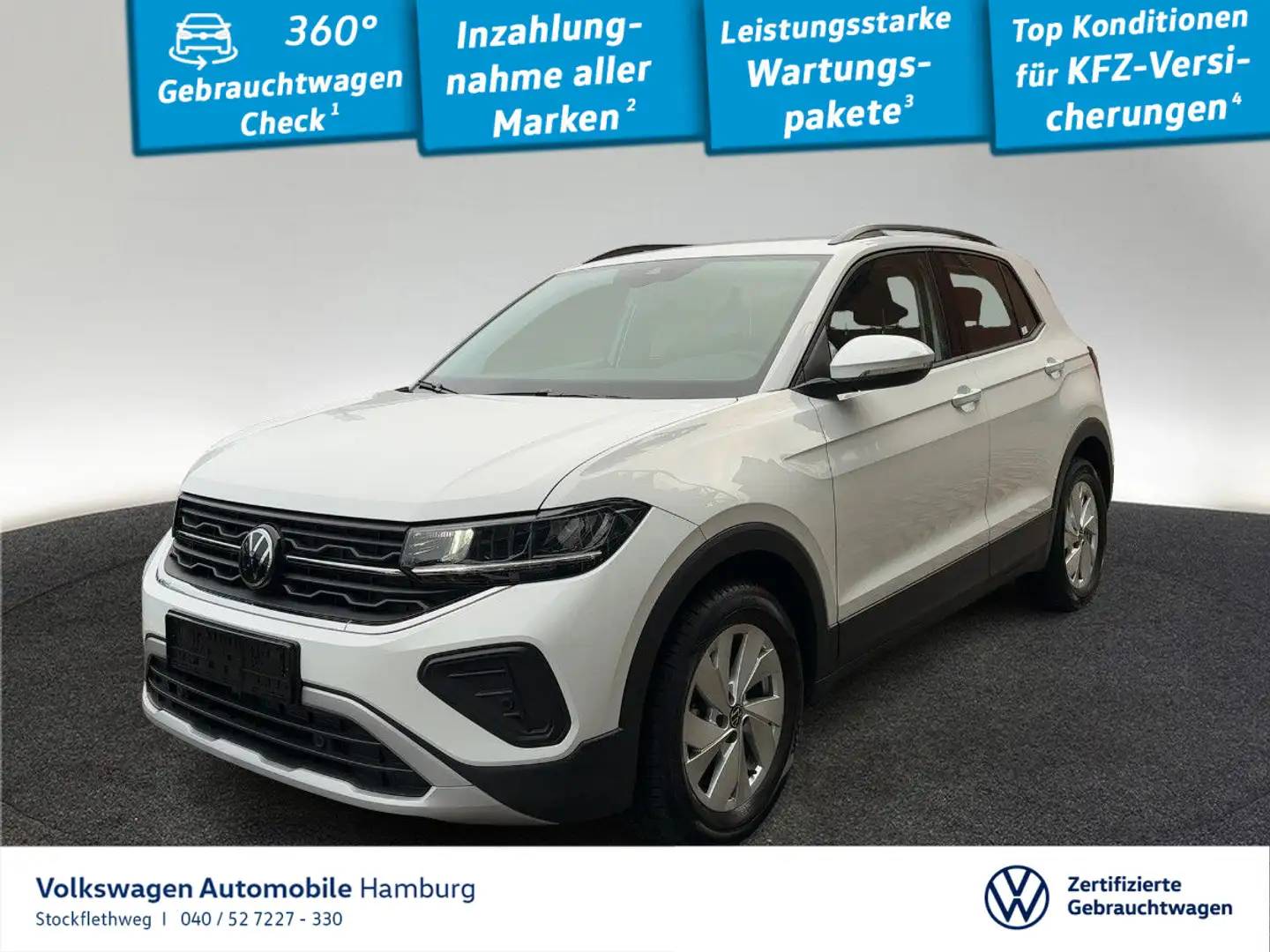 Volkswagen T-Cross 1.0 TSI Life DSG Navi CarPlay IQ.Drive Weiß - 1