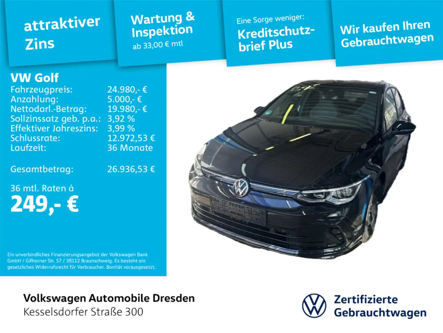 Volkswagen Golf R-Line Schwarz - 1