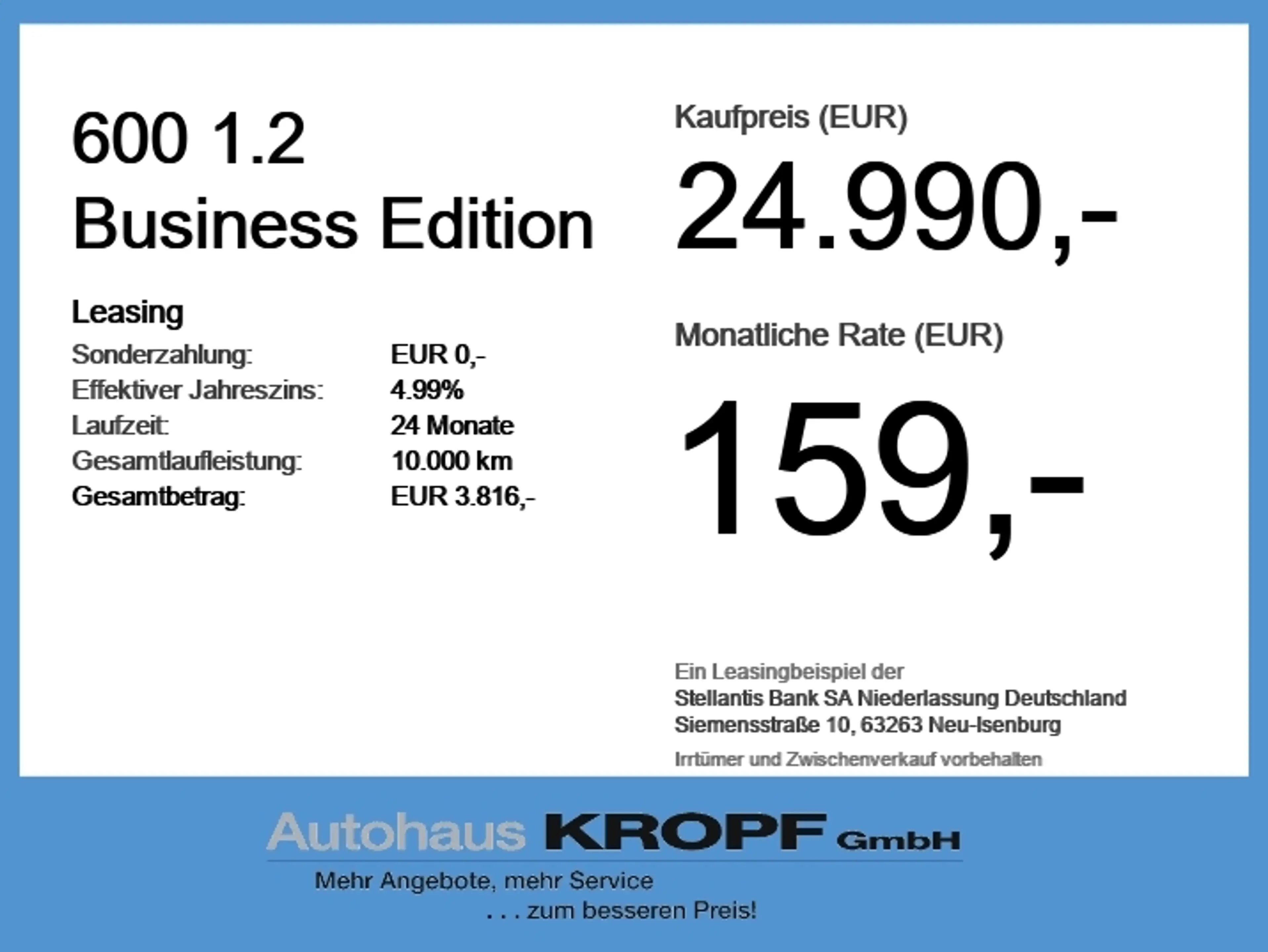 Fiat 600 1.2 Business Edition LED+Navi+SHZ+Kam.+LM — photo 6