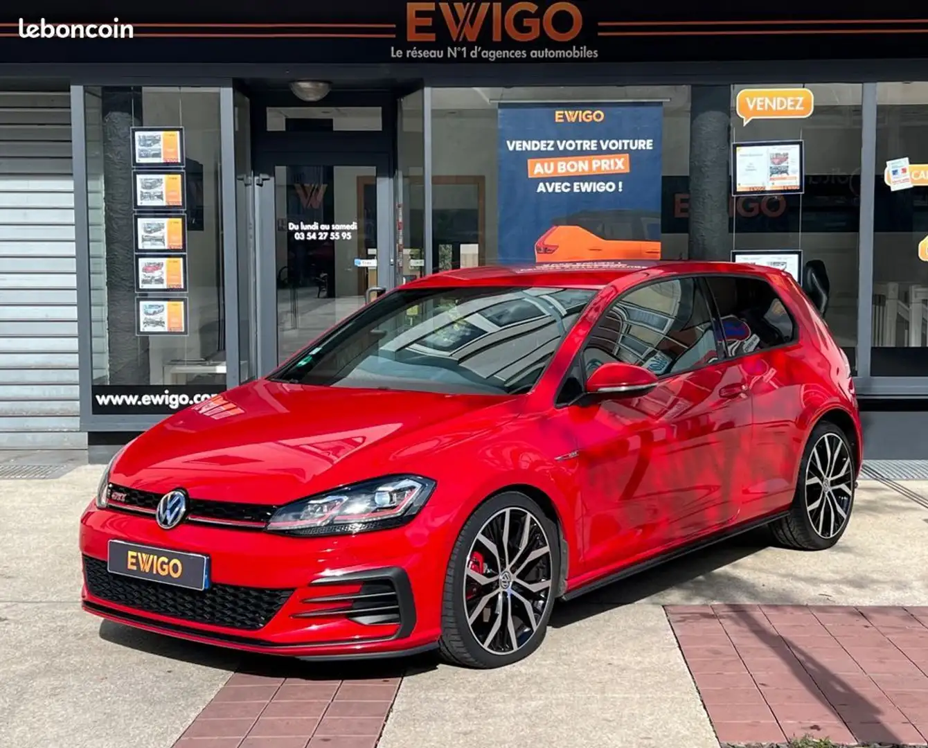 Volkswagen Golf 2.0 tsi 245ch gti performance phase 2 virtual cockpit-acc-carplay-sièges chauff-radars av&ar Rouge - 1