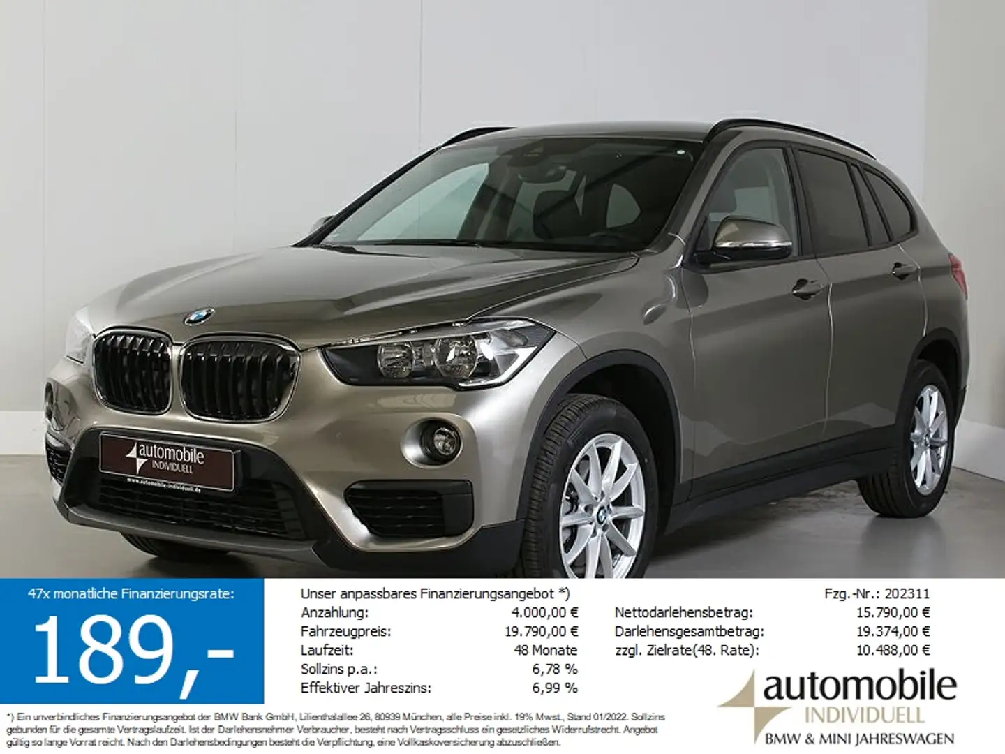 BMW X1 xDrive18d Advantage Navigation Klimaautomatik Argent - 1