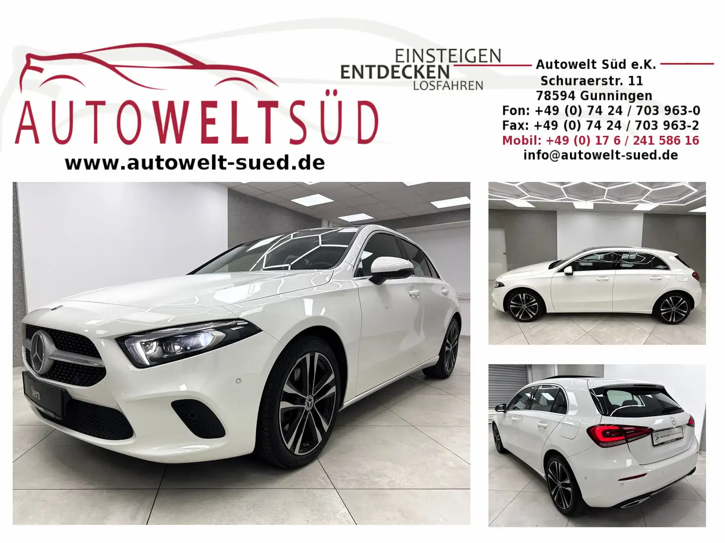 Mercedes-Benz A 250 4M Pano HUD ACC 2xSpur Beam AHK AugR Hifi Blanc - 1