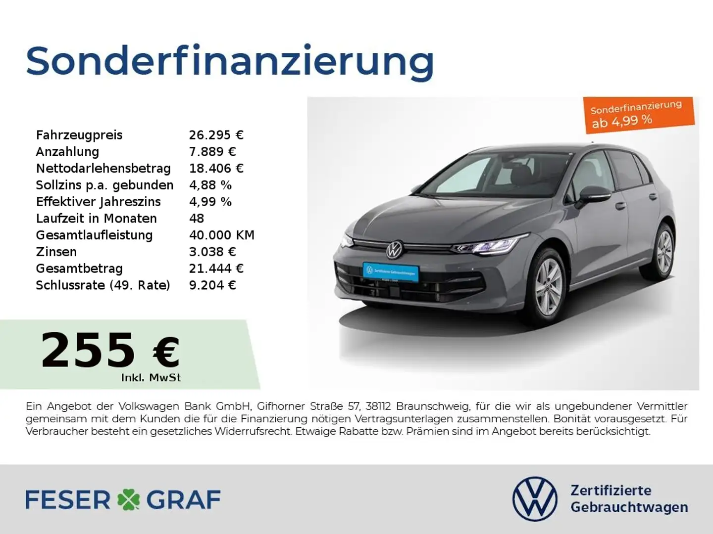 Volkswagen Golf 1.5TSI Life DSG AHK Rückfahrkamera Navigationssyst Gris - 1
