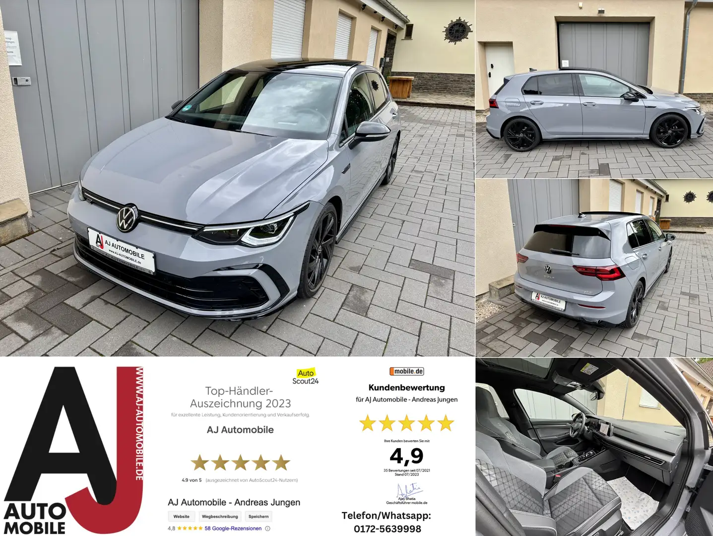 Volkswagen Golf 8 VIII R-Line 1.5 eTSI Panorama/HUD/HarmanK  R-Lin Grijs - 1